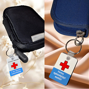 Egyedi feliratos jelölők, kulcstartók vészhelyzetre vagy elvesztés esetére cukorbetegeknek a DiabLife Shoptól jelölő - kulcstartó -cukorbetegeknek - DiabLife Shop