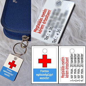 MDF jelölő elvesztés esetére, személyre szabott felirattal -